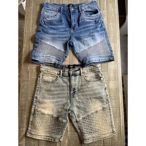 Forever 21 MEN Blue Jean Shorts Size 32 Mens Distressed Denim Lot Of 2 NWOT